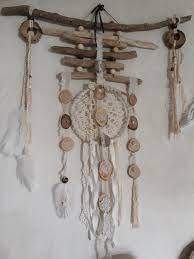attrape reves et bois flotte francoise mourey rondins de bois flotte perl artisanat de capteur de reve capteurs de reves de napperon art de capteur de reve