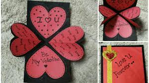 This video shows you how to make explosion card. Diy How To Make Valentine Day Heart Explosion Card 11 Youtube