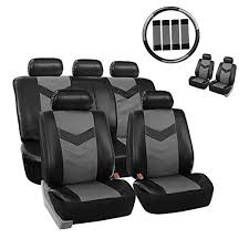Universal Pu Leather Car Seat Covers 11 Piece Classic Black Luxury Full Set Air Bag Safe Spli Leather Car Seats Leather Car Seat Covers Car Seat Cover Sets