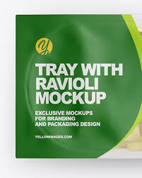 Tray With Ravioli Mockup In Tray Platter Mockups On Yellow Images Object Mockups