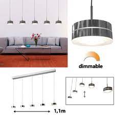 Gbly led dimmbar pendelleuchte modern 4 flammig esstischlampe weiß schlafzimmerlampe 54w in ringoptik, 150cm. Esstischlampe Led Dimmbar 5 Flammig Chrom Hangelampe Esstisch Leuchte Modern Ebay