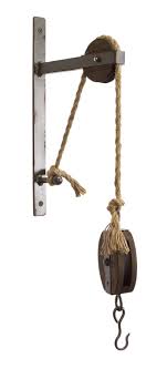 Vintage Decorative Metal And Wood Pulley Mounting Bracket With Hook Vintage Industrial Style Rustic Metal Metal Decor
