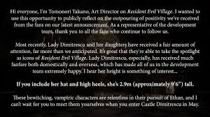 Lady Dimitrescu From Resident Evil Village Is 2 9m Tall Lady dimitrescu | resident evil village nsfw. resident evil village is 2 9m tall