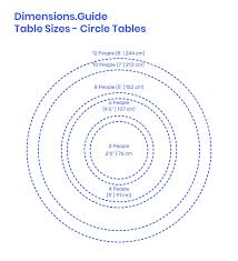 Circle Tables Size Diagram In 2020 Circular Dining Table Dining Table Sizes Circular Table