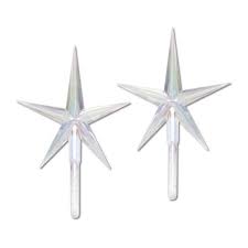Iridescent Star Ceramic Christmas Tree Toppers 3 7 8 X 2 5 8 2pc Ceramic Christmas Trees Vintage Ceramic Christmas Tree Ceramic Christmas Tree Lights
