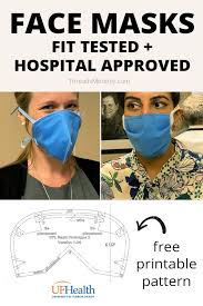 Free Printable Face Mask Patterns With Ties Hospital Approved Fit Tested Designs Face Mask Sewing Patterns Sewing Patterns Free