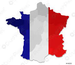 Diese karte von frankreich zeigt die nachbarn des landes, die umliegenden gewässer und großstädte. Frankreich Karte Mit Flagge Stock Vektorgrafi Crushpixel