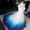 Brautkleid, weiß, schmetterlinge, petrol, blau, hochzeit, braut, türkis, hochzeitskleid, romantisch, elegant, designer, ballonkleid. 3