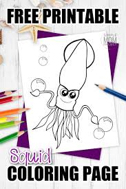 Top 10 squid coloring pages for toddlers. Free Printable Squid Coloring Page Simple Mom Project