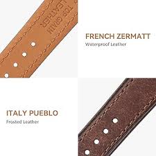 EACHE Uhrenarmband 18mm, Uhrenarmband Leder mit Schnellverschluss, Italien  Pueblo Spezielles Mattiertes Leder Uhrband, Top Grain Uhrenarmbänder für  Herren/Damen: Amazon.de: Fashion