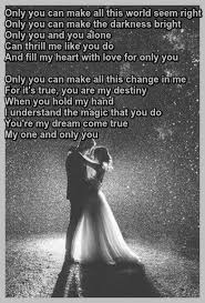 Only You Recorded By The Platters Saddest Songs Lyrics To Live By Yours Lyrics