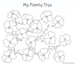 This coloring page features an elm tree. Free Printable Family Tree Coloring Pages