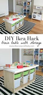 Maybe you would like to learn more about one of these? An Ikea Hack Train Activity Table The Crazy Craft Lady Train Activity Table Craft Table Ikea Craft Tables With Storage