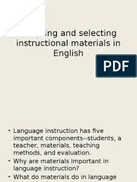 Adapting And Selecting Instructional Materials In English Report Card Comments Reading Comprehension Teacher Material
