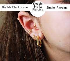 Double Helix Piercing Helix Earring Hoop Tiny Cartilage Etsy In 2021 Helix Earrings Hoop Forward Helix Earrings Conch Piercing