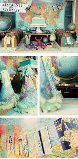 If you remember from a previous post here the invitations were airline tickets good for a trip around the world. Edit2 The Celebration Society Travel Party Theme Birthday Party Themes World Party