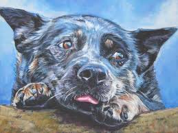 Black Australian Cattle Dog Blue Heeler Australian Cattle Dog Blue Heeler Art Print Canvas By Thedoglover 39 99 Dog Portraits Art Dog Canvas Art Blue Heeler Dogs