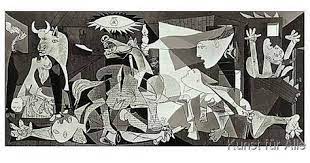 Guernica'nın bombalanmasını öğrendiğinde etkisinde kalan picasso, duygularını resme yansıtmış pablo picasso'nun başyapıtları arasında yer alan guernica, en politik resim olarak tarihe geçmiştir. 53 Guernica Ideen Picasso Kunst Kultur
