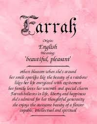 Meaning Of The Name Farrah Names With Meaning Meant To Be Names