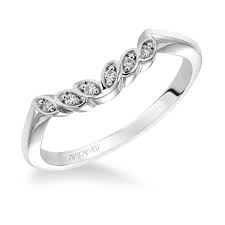 Corrine Artcarved Diamond Floral Wedding Band In 14k White Gold