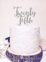 Twenty Fifth Wedding Anniversary Cake Topper Chic Decor Etsy Anniversary Cake Wedding Anniversary Cake Wedding Anniversary Cakes