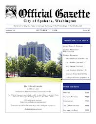 OCTOBER 17, 2018 Mayor And City Council The Official Gazette Inside this  Issue