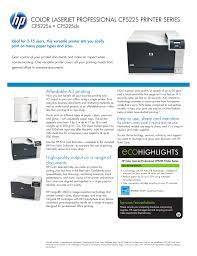 Install the latest driver for hp laserjet cp5220. Color Laserjet Professional Cp5225 Printer Series