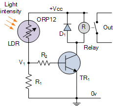 Light Sensor Including Photocell And Ldr Sensor Ldr Sensor Ldr Switch Simple Electronic Circuits