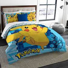 Queen size bedding rugs new plumbing parts purses picture. Pokemon Twin Full Big Pika Comforter Set 3 Piece Walmart Com Walmart Com