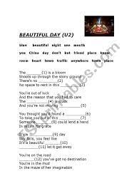 Beautiful Day U2 Song Esl Worksheet By Quercus