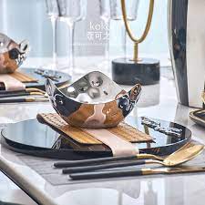 蔻可北欧轻奢样板房间创意水晶垫盘套装koket nordic light luxury model room creative crystal pad set garlic press garlic