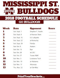 Printable Mississippi State Bulldogs Football Schedule Mississippi State Football Mississippi State Bulldogs Football Terrapins
