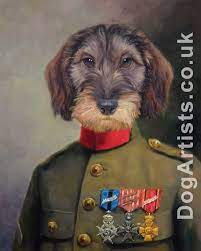Pet painting from photo uk. Dogs In Uniform Painting Animal Portraits Art Dog Artist Pet Portraits Uk