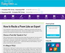 Children also learn to pick up patterns and sequences in poem recitations. Recitation Lesson Plans Worksheets Lesson Planet