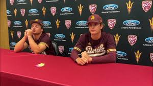 ASU's Nick McLain and Adam Behrens following the team's 6-4 loss to Oregon  (03/09/2024)