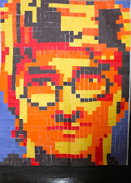 Harry Potter Post It Mural Onalaska High School Painting Students Post It Art Pixel Art Collaborative Art