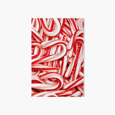 A piece of flavoured hard candy shaped like a cane (= a walking stick) 2. Canes Art Board Prints Redbubble