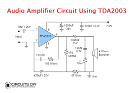 Description of the circuit of the amplifier of 10 watts simple source. Audio Amplifier Circuit Using Tda2003 Power Amplifier