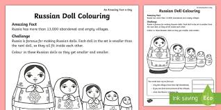 For kids & adults you can print kids or color online. Russian Doll Colouring Worksheet Worksheet Teacher Made