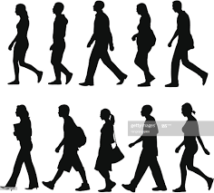 Silhouettes Of People Walking Silhouette People People Illustration Sketches Of People