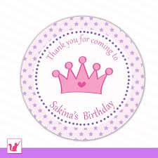 Printable Personalized Cute Purple Star Hot Pink Princess Thank You Tags Birthday Party Printable Personalized Princess Party Favors Printable Favor Tags