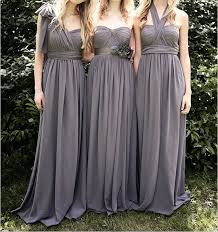 Grey Bridesmaid Dresses Long Chiffon Bridesmaid Dress With Changeable Neckl Grey Bridesmaid Dresses Long Grey Bridesmaid Dresses