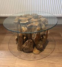 Our interesting and quirky tables are suited to contemporary environments and rustic cottage homes. Teak Root Coffee Table Rustic Solid Wood Vintage Side End Furniture Round Glass 219 90 Picclick Uk