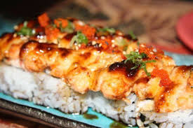 Volcano Sushi Roll So Easy To Make Homemade Restaurant Quality Sushi Also Recipes For Dynamite Sauce Homemade Sushi Rolls Homemade Sushi Sushi Roll Recipes