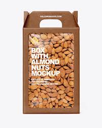 Download Kraft Box W Almond Nuts Mockup In Box Mockups On Yellow Images Object Mockups