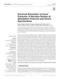 PDF) Electrical Stimulation of Acute Fractures: A Narrative Review of  Stimulation Protocols and Device Specifications