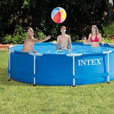 Intex 10 X 2 5 Foot Metal Frame Swimming Pool Set W Filter Pump Debris Cover Affiliate Foot Intex Swimming Pool Above Ground Swimming Pools Swimming Pools
