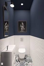 Gaste Wc Boden Gemusterte Fliesen Schwarz Weiss Metrofliesen Halbhoch Umlauf Boden Fli Banyo Yeniden Modelleme Banyo Yer Karolari Banyo Ic Dekorasyonu