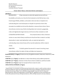 A review is a required part of grant and research proposals and often a chapter in theses and dissertations. Doc Venue Choice Theory Literature Review Research Proposal David Harary Academia Edu