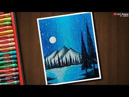 Night Sky Mountain Scenery Drawing For Beginners With Oil Pastels Step By Step Youtube Oil Pastel Art Oil Pastel Drawings Easy Oil Pastel Crayons are affordable, versatile and easy to create with! night sky mountain scenery drawing for